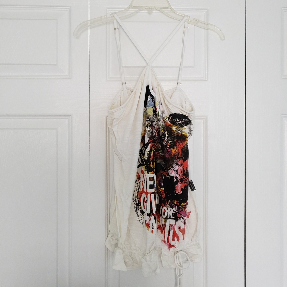 Colcci Graphic Criss Cross Tank Top
